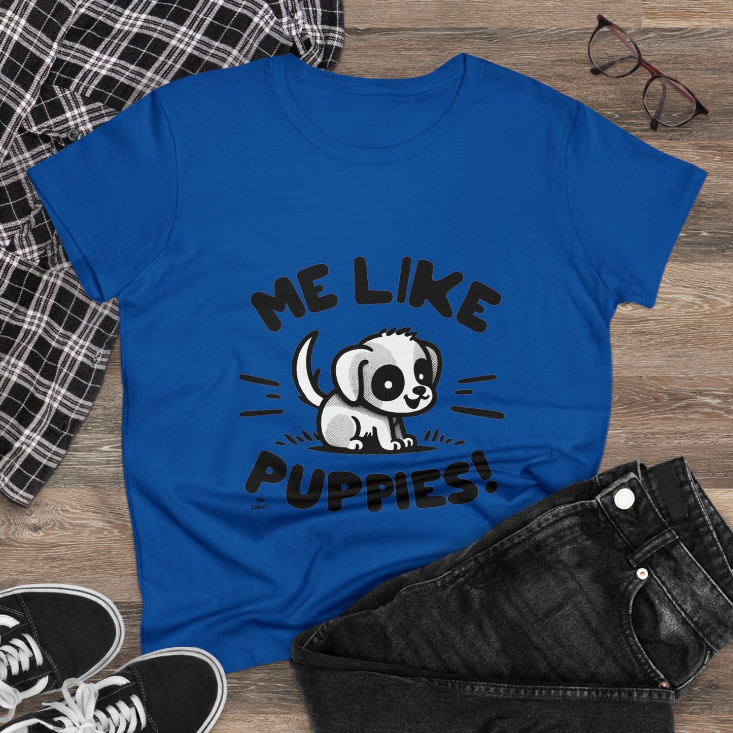 Me Like Puppies! - Women's Heavy Cotton Tee - (#2)