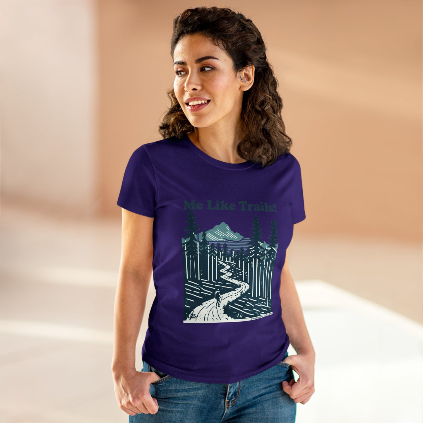 Women's Heavy Cotton Tee - Me Like Trails! (#2)