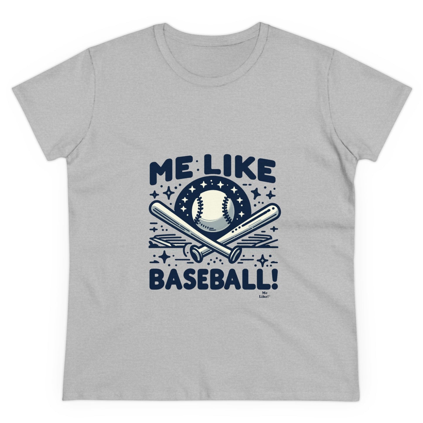 Me Like Baseball! - Women's Heavy Cotton Tee - (Baseball #2)