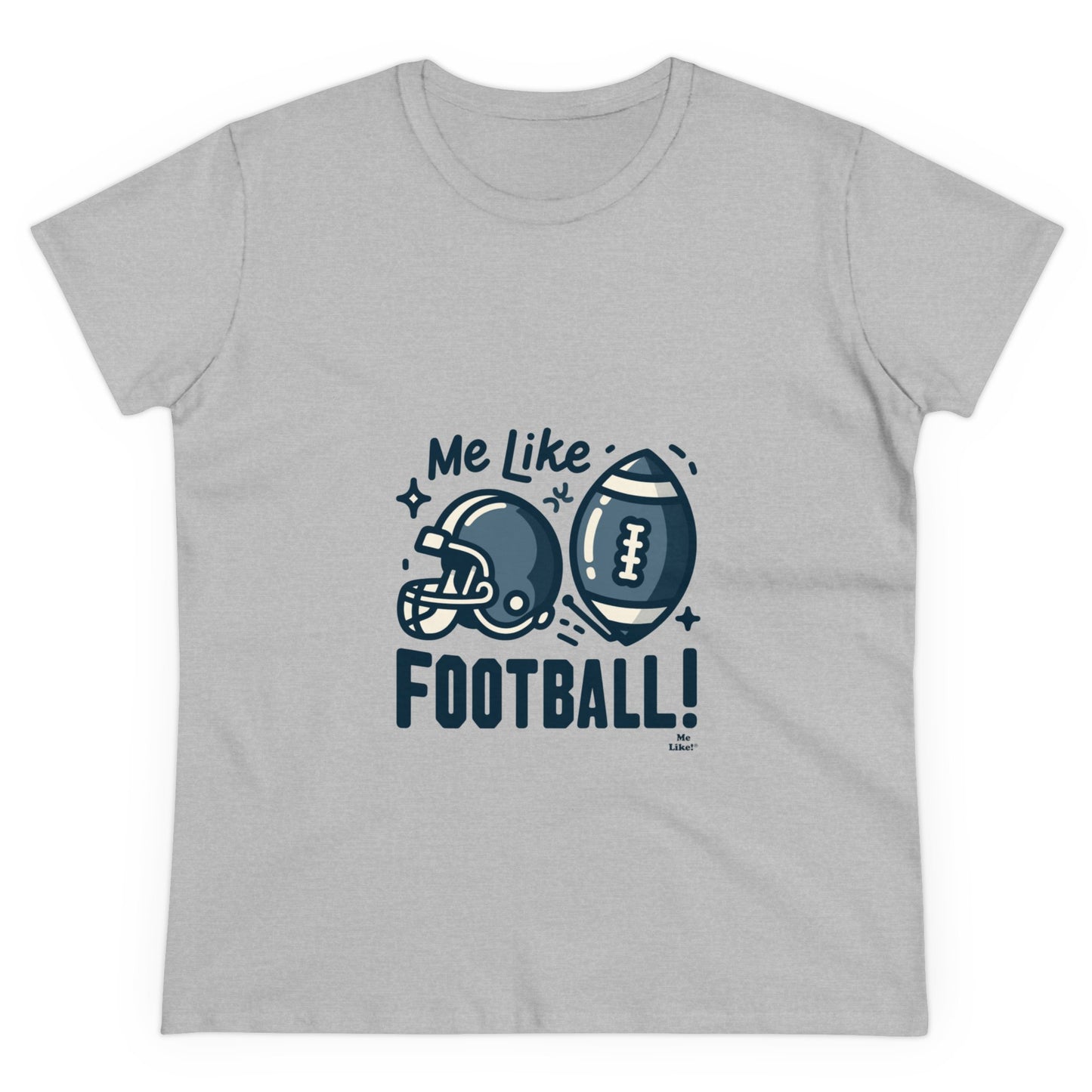 Me Like Football! - Women's Heavy Cotton Tee - (Football #3)